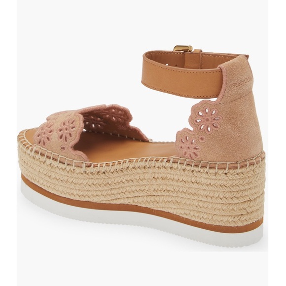 See by Chloé Glyn Ankle Strap Espadrille Platform Wedge Sandal - Picture 2 of 8